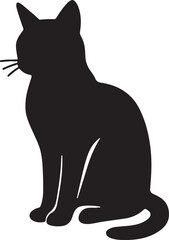 Cat sitting silhouette vector EPS, calm pet design for feline, animal, and cozy home projects.