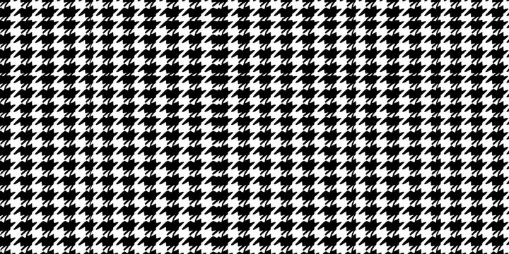 Large-scale black & white houndstooth jacquard knit seamless vector pattern, template, knit