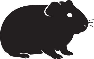 Guinea Pig silhouette vector EPS, cute small pet design for animal, rodent, and cozy projects.