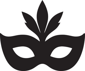 Mask Carnival silhouette, festive masquerade accessory, elegant party decoration vector EPS.