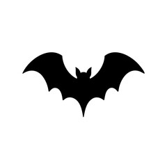 Fototapeta premium Simple Black Bat Silhouette Against a White Background for Halloween Decor