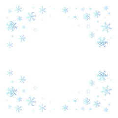 Fototapeta premium グラデーションの雪の結晶のフレームイラスト 背景イラスト ベクター素材