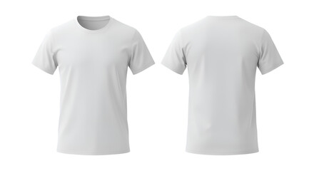 Front and back view of a plain white short-sleeved t-shirt.