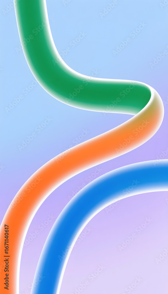 Poster abstract curved lines in gradient colors