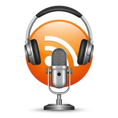 Microphone and headphones for podcasting and radio broadcasting