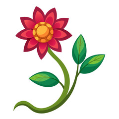 wishbone flower vector on white background