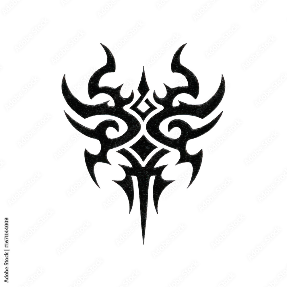 Poster intricate tribal design with sharp edges and swirling patterns transparent background