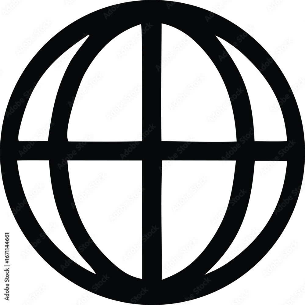 Poster global network symbol a simple black and white icon representing connectivity and the internet for w