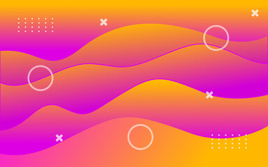 Abstract background with waves and geometric shapes.