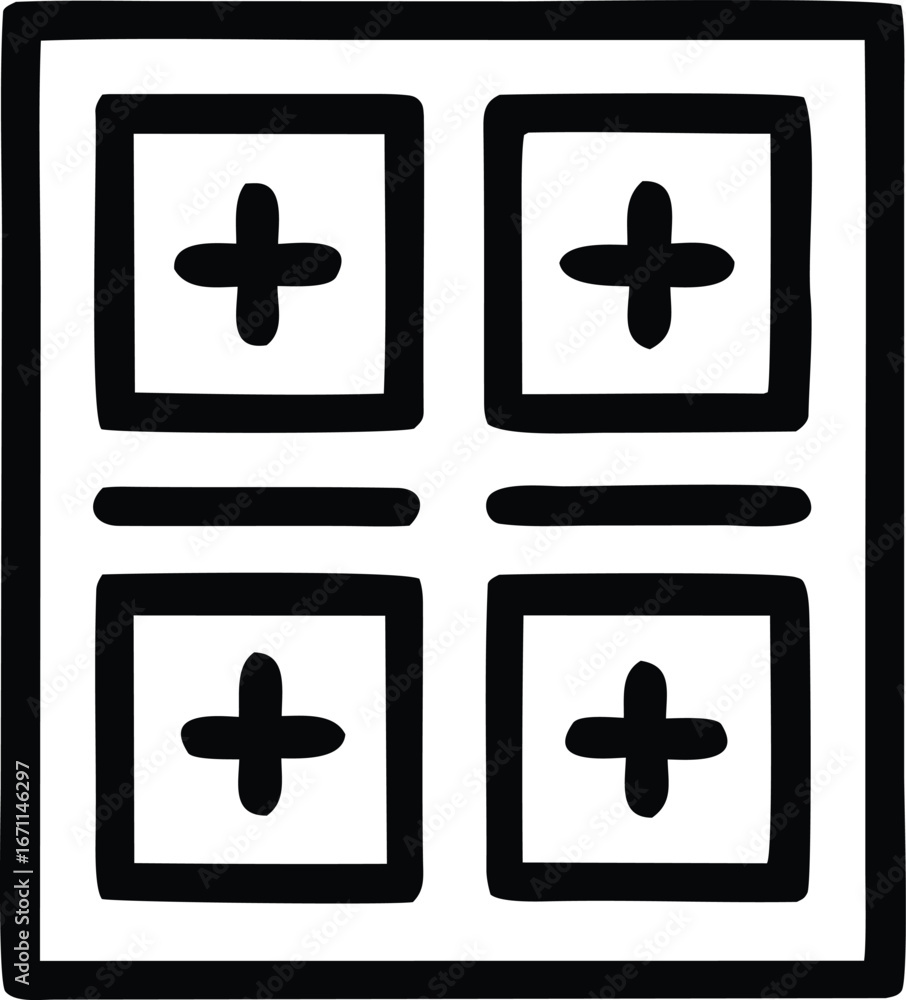 Aufkleber abstract geometric symbol with four plus signs arranged in a grid layout for diverse applications