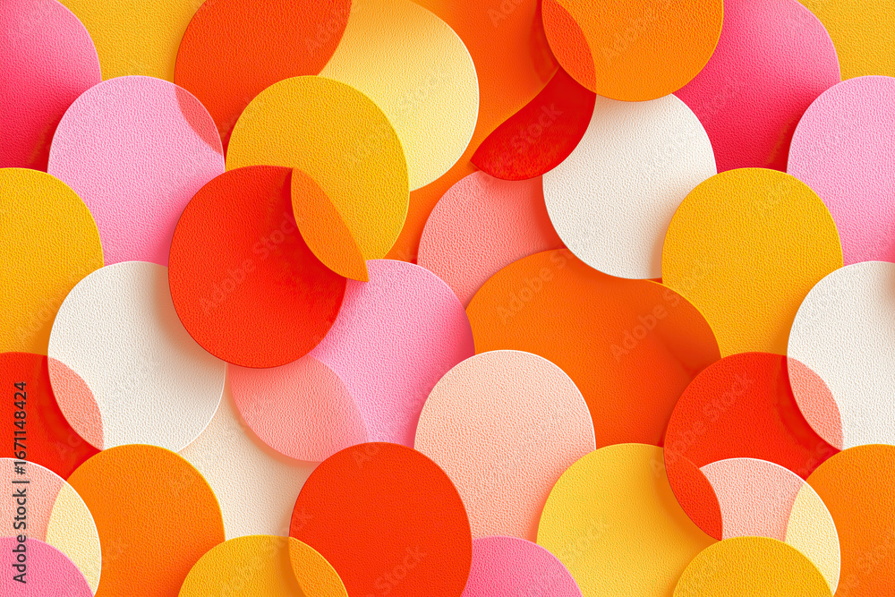 Aufkleber vibrant overlapping circles create cheerful multicolored abstract geometric pattern composition.