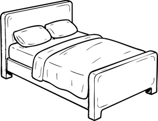vector illustration of a bed