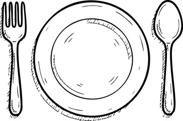 spoon and fork on plate