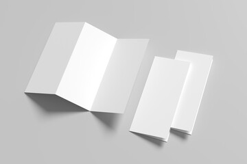 Vector mockup open Trifold brochure for the presentation of the cover design and the back page. 