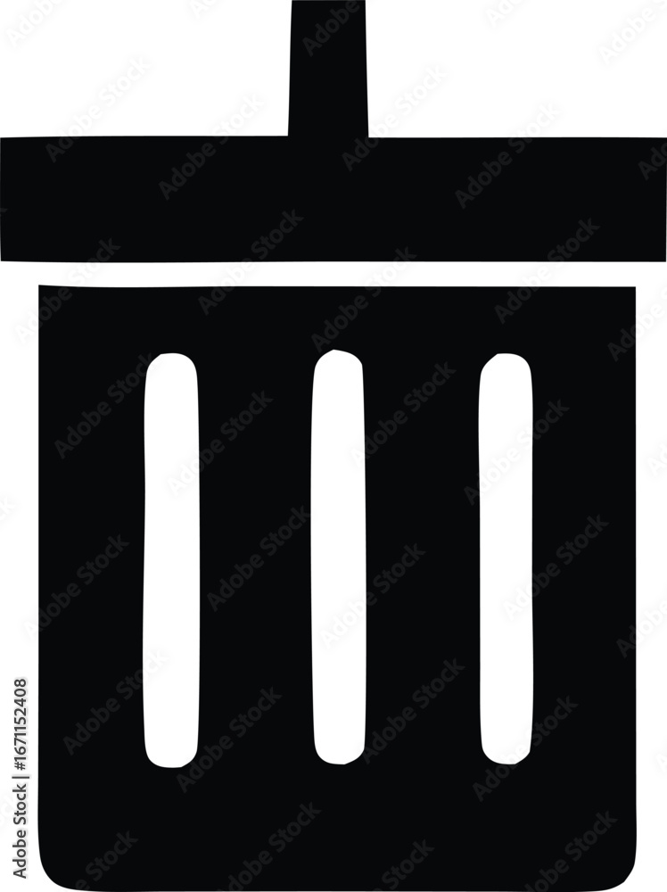 Poster simple trash can icon for digital design and deletion tasks clean minimalist symbol graphic