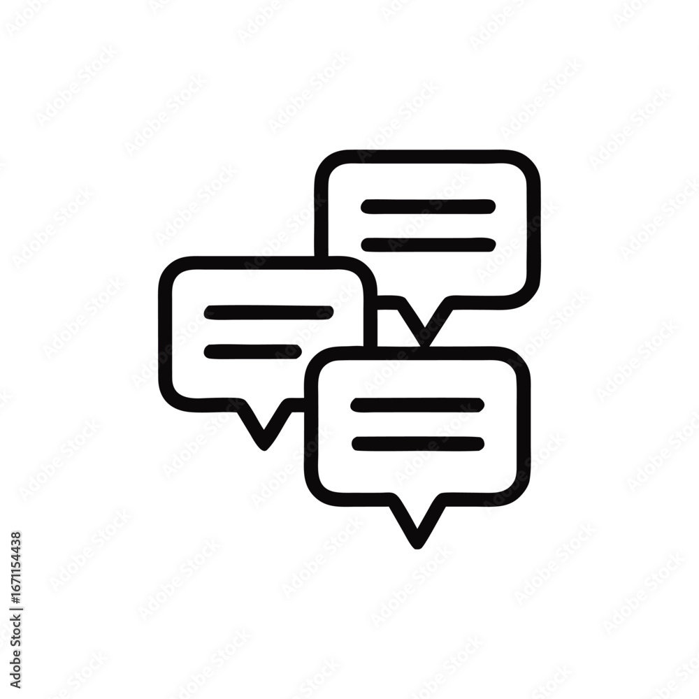 Poster communication icon depicting dialogue and conversation exchange minimalistic design concept for user