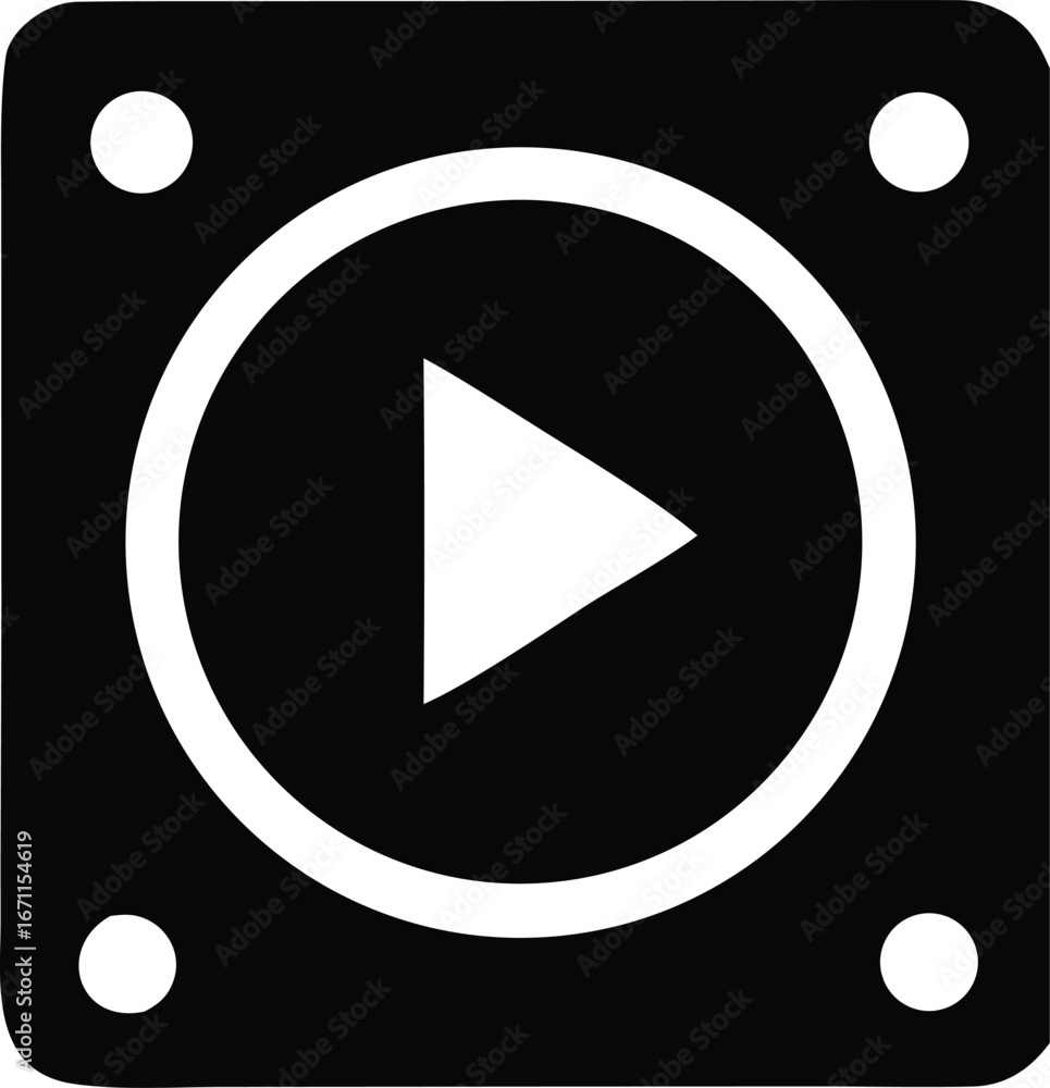 Aufkleber modern play button icon media player control symbol for digital content and applications