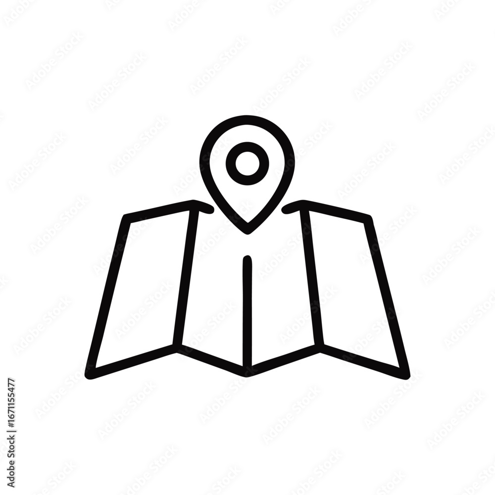 Poster map with location pin icon for travel and destination orientation in a minimalist style perfect for 