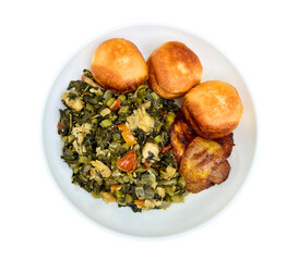 callaloo salt fish with bun