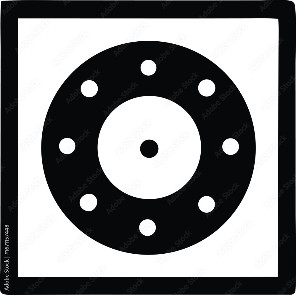 Aufkleber abstract geometric circular design with central dot and outer ring of circles symbolizing technology