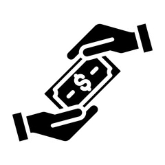 Royalty Payment Icon Glyph Style Vector Illustration