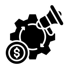 Sales Automation Icon Glyph Style Vector Illustration