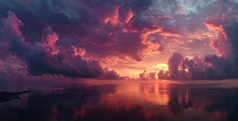 Epic sunrise over a calm ocean
