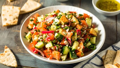 Fresh Vegetable Salad, Table Setting, Kitchen