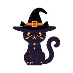 Halloween black cat illustration design