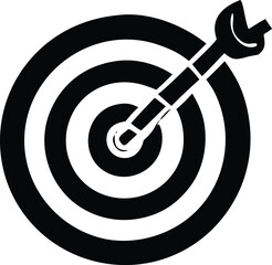 Bullseye hit dartboard strategy success goal achievement aiming target marketing business corporate performance winning competition