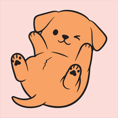 A cute Illustrator dog, Puppy vector. 