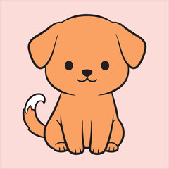 A cute Illustrator dog, Puppy vector. 