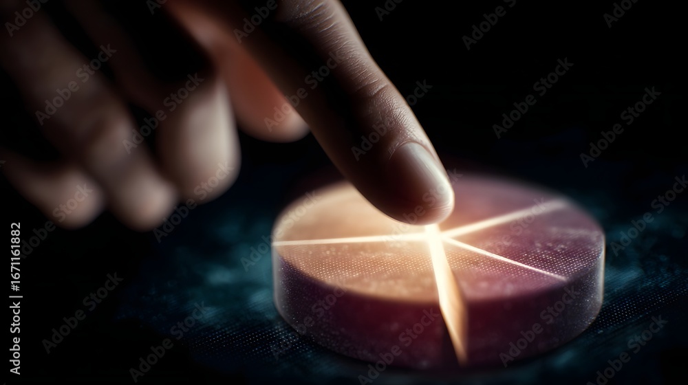 Poster holographic pie chart interaction for data visualization