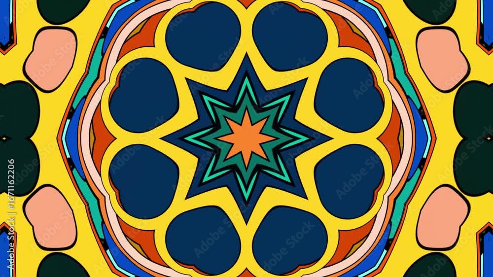 Poster abstract colorful kaleidoscope psychedelic background with circles