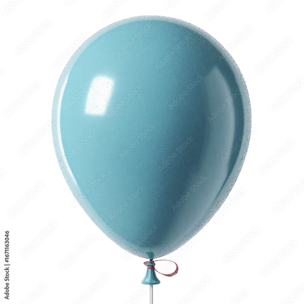 Poster a single blue balloon with a textured surface and string attached isolated on black