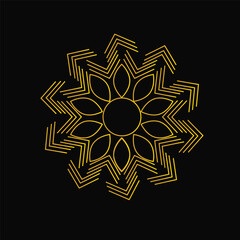 Golden Abstract Geometric Mandala Art