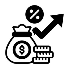 Interest Rate Icon Mixed Style Vector Illustration