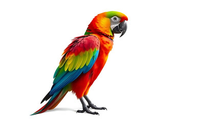 Fototapeta premium Colorful Full Body Parrot Illustration on White Background