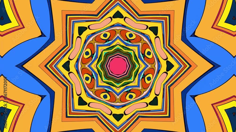 Poster abstract colorful kaleidoscope psychedelic background with circles