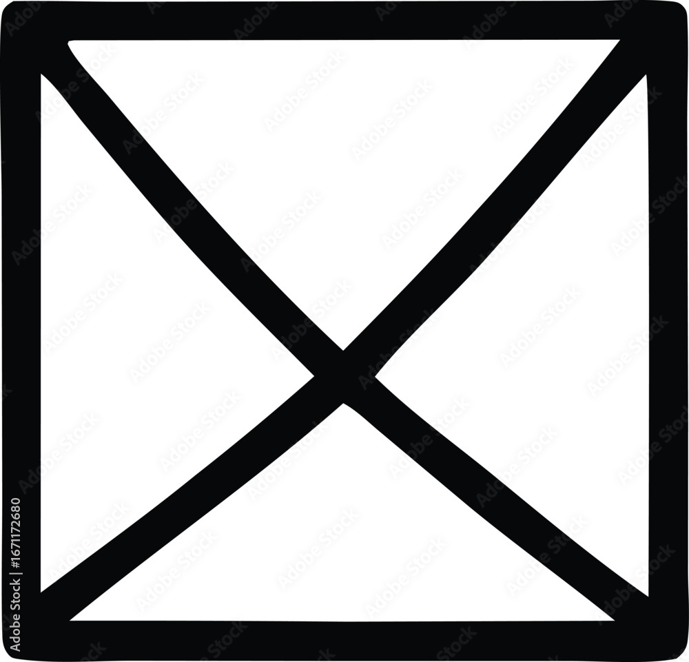 Poster simple black square with diagonal cross graphic clean geometric shape symbol minimalist design eleme