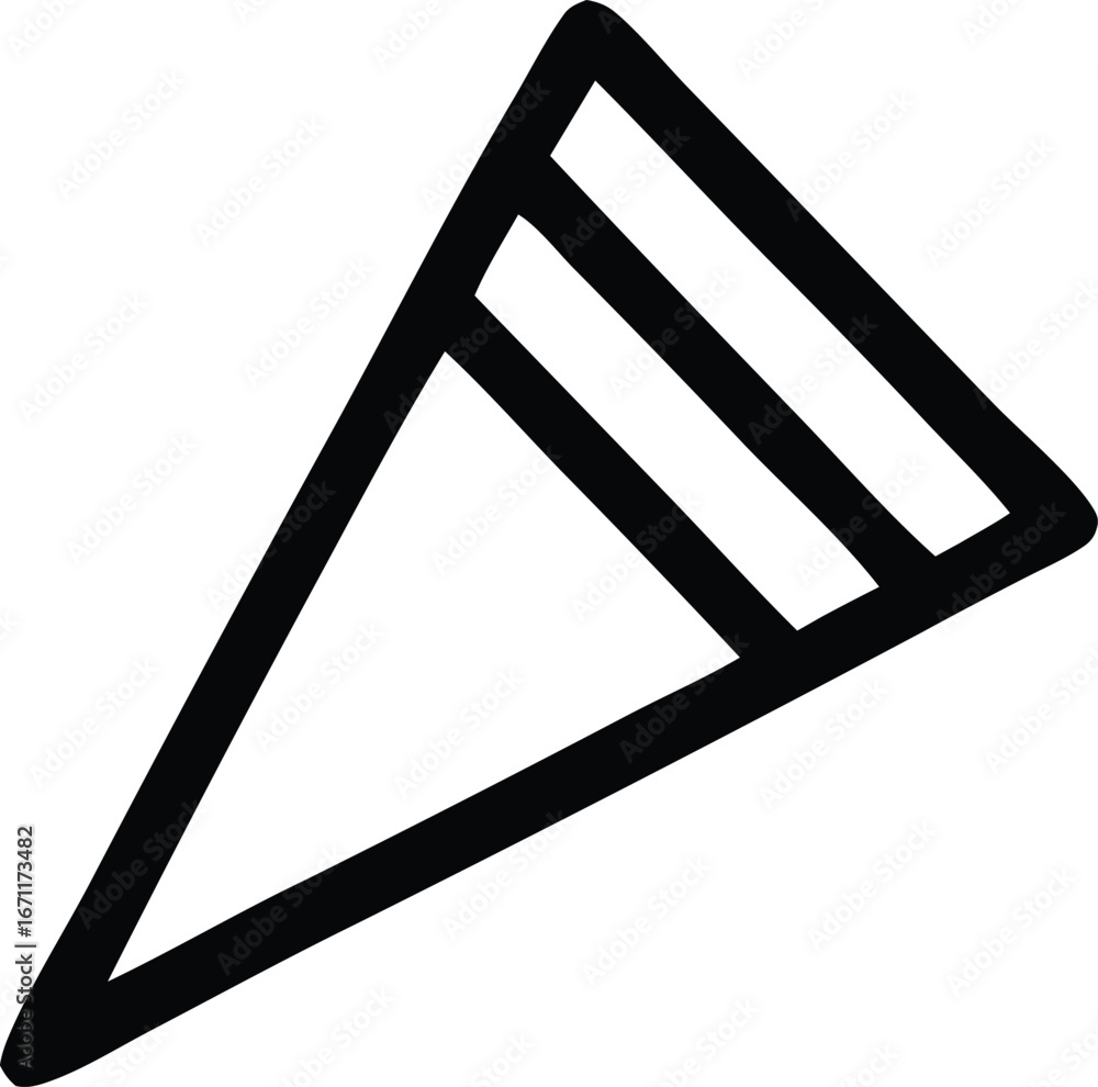 Aufkleber abstract geometric prism shape with parallel lines symbolizing light or energy flow concept