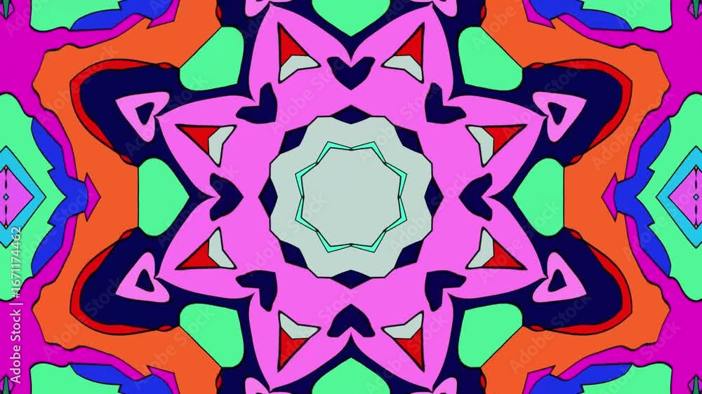 Poster abstract colorful kaleidoscope psychedelic background with circles