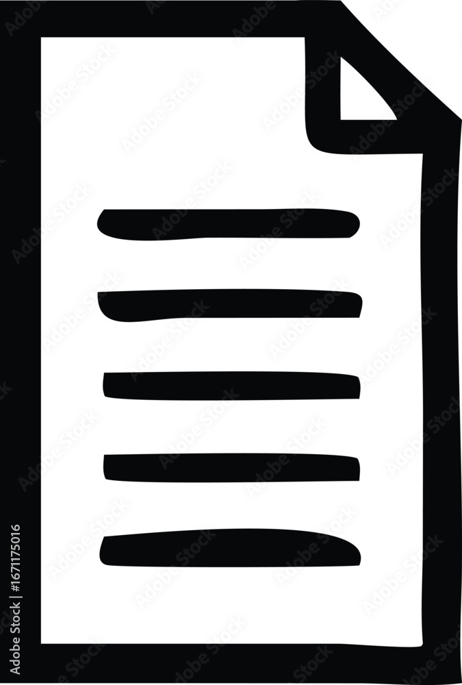 Aufkleber simple hand-drawn document icon with lines of text for business and creative projects