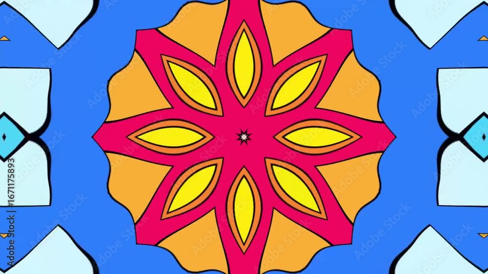 Poster abstract colorful kaleidoscope psychedelic background with circles
