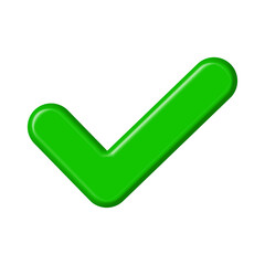 green check mark 3d png tick icon