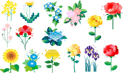 デザイン的な花のデザイン集02