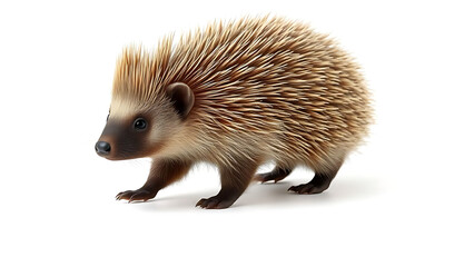 Naklejka premium Porcupine Full Body Realistic Illustration Isolated on White