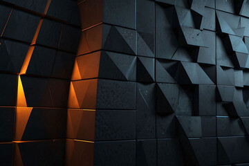 Black and orange abstract geometric background pattern design
