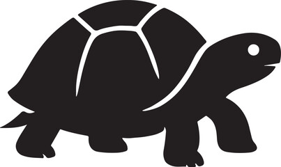 Turtle pet silhouette vector EPS, cute aquatic reptile design, animal, nature, slow-moving.