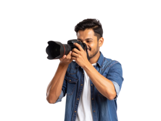 young man with camera